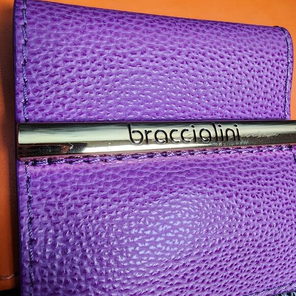 Braccialini Retro Color Block Italian Leather Top Handle Bag Crossbody - Picture 4 of 13